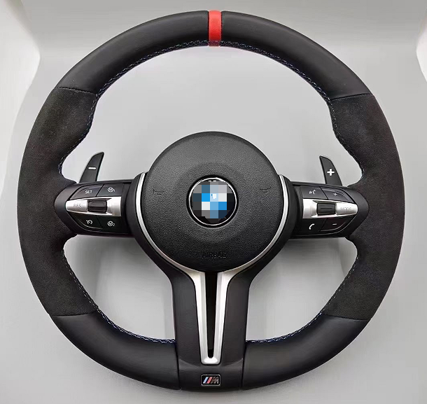BMW M Sport Steering Wheel F20 F21 F22 F23 F30 F31 F32 F33 NEW Black Alcantara+Leather Red axis