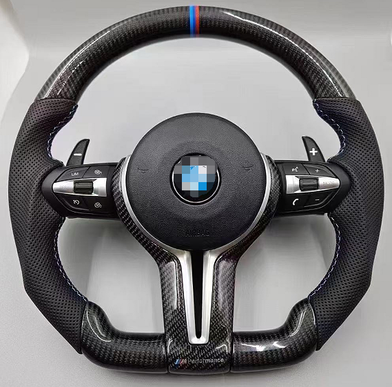 BMW Carbon fiber M Sport Steering Wheel F10 F01 F02 F03 F06 F07F11F12F13F90F91F93 NEW  Blue axis